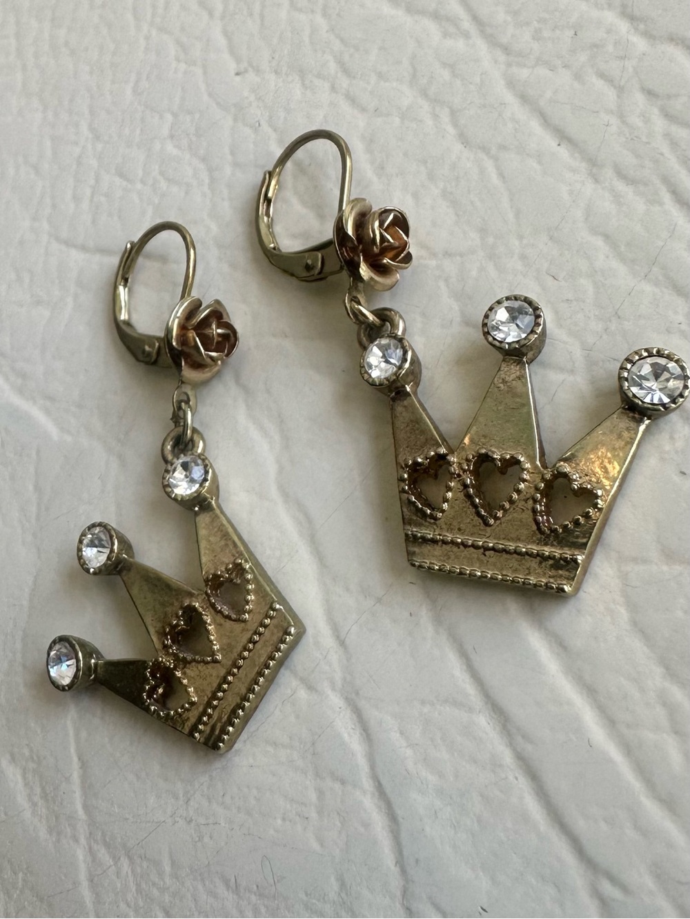 Rare Betsey Johnson crown earrings